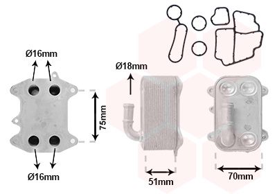 VAN WEZEL 03013723 - Ölkühler, Motoröl