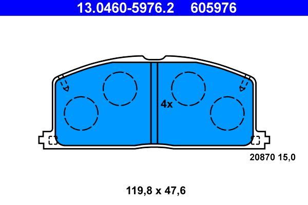 ATE 13.0460-5976.2 - Bremsbelagsatz, Scheibenbremse