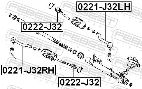 FEBEST 0221-J32LH - Spurstangenkopf