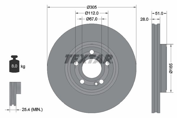 TEXTAR 92323405 - Bremsscheibe