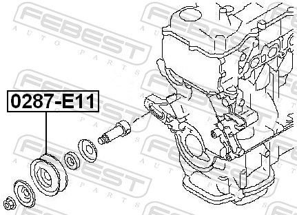 FEBEST 0287-E11 - Spannrolle, Keilrippenriemen