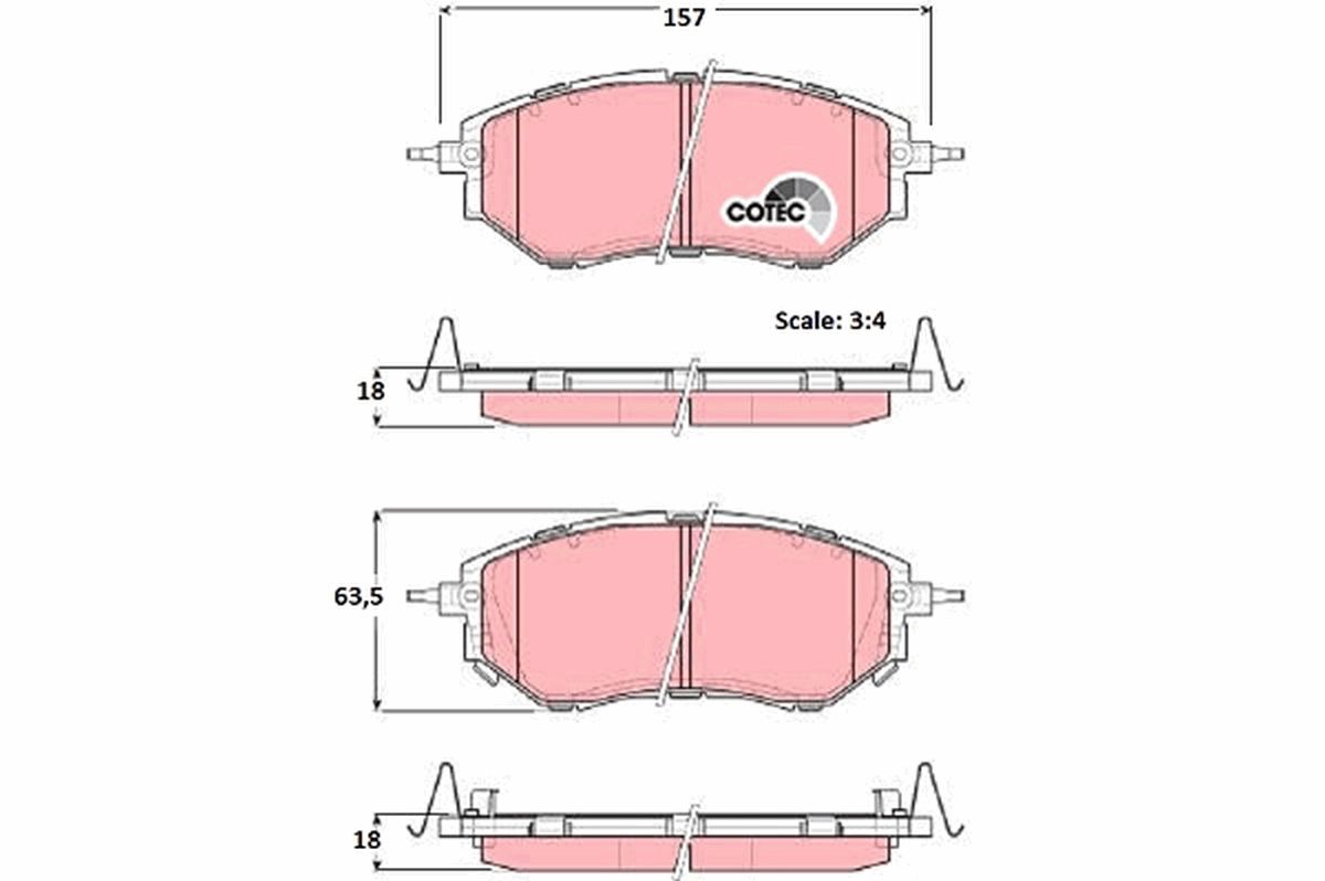 TRW GDB3372 - Bremsbelagsatz, Scheibenbremse