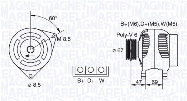 MAGNETI MARELLI 063321347010 - Generator