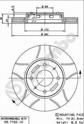 BREMBO 09.7720.75 - Bremsscheibe