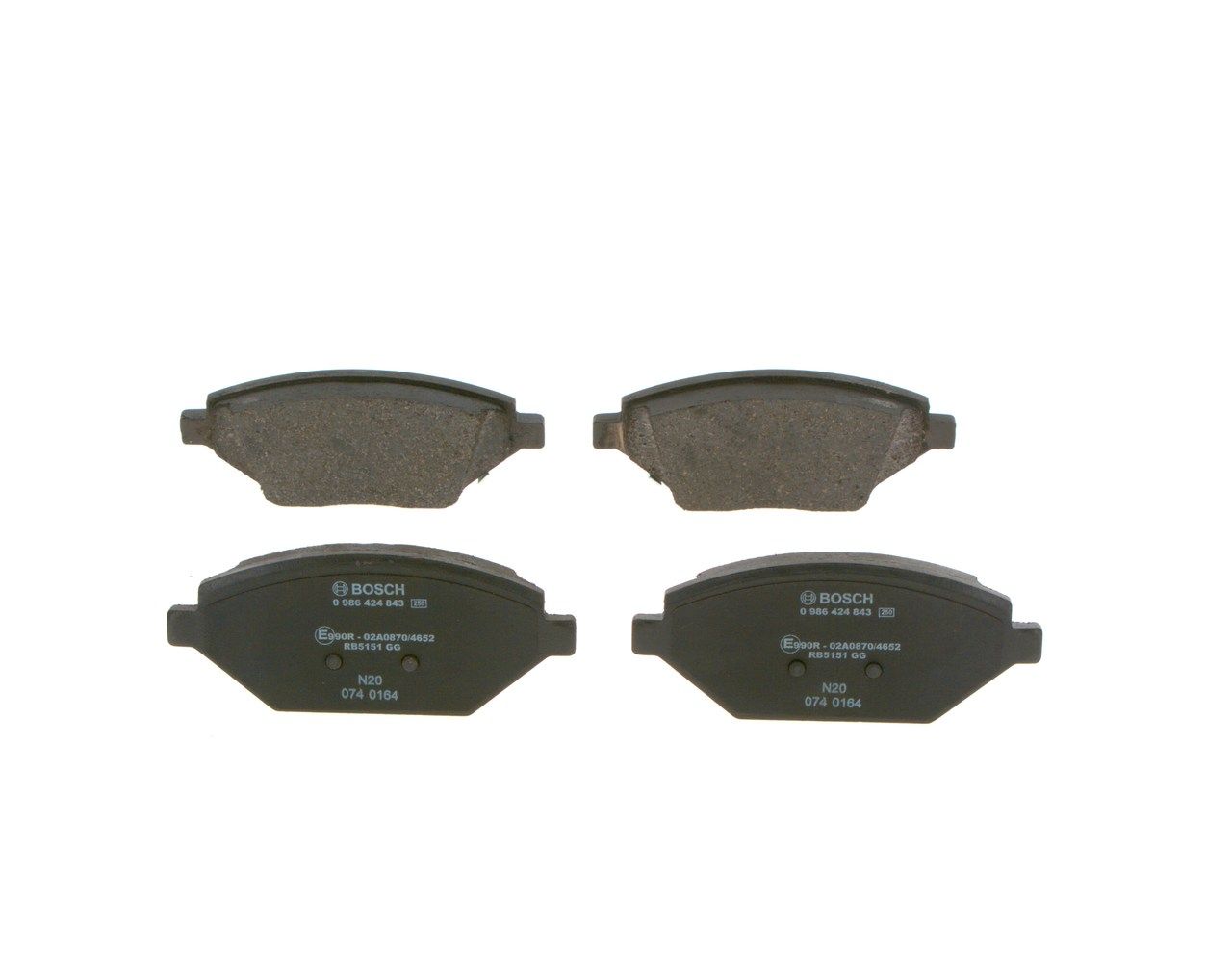 BOSCH 0 986 424 843 - Bremsbelagsatz, Scheibenbremse