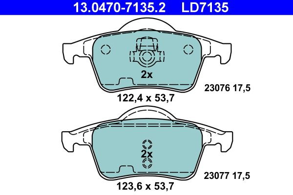ATE 13.0470-7135.2 - Bremsbelagsatz, Scheibenbremse