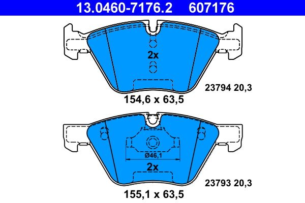 ATE 13.0460-7176.2 - Bremsbelagsatz, Scheibenbremse