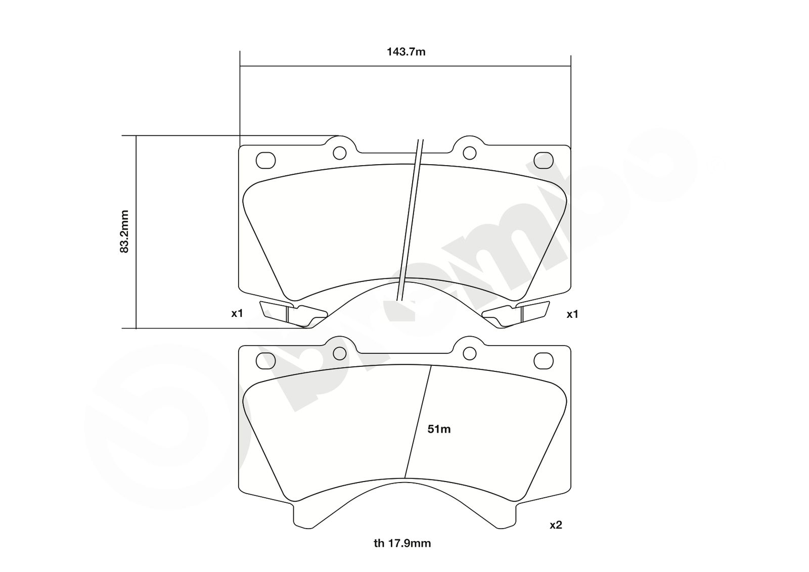 BREMBO 07.B314.25 - Hochleistungs-Bremsbelagsatz