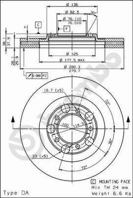 BREMBO 09.7791.10 - Bremsscheibe
