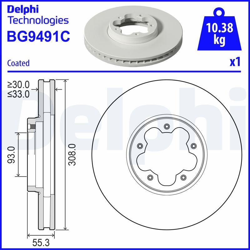 DELPHI BG9491C - Bremsscheibe