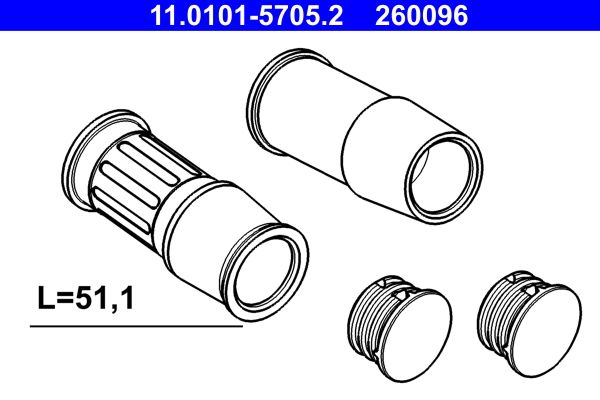 ATE 11.0101-5705.2 - Führungshülsensatz, Bremssattel