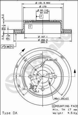 BREMBO 09.5706.10 - Bremsscheibe