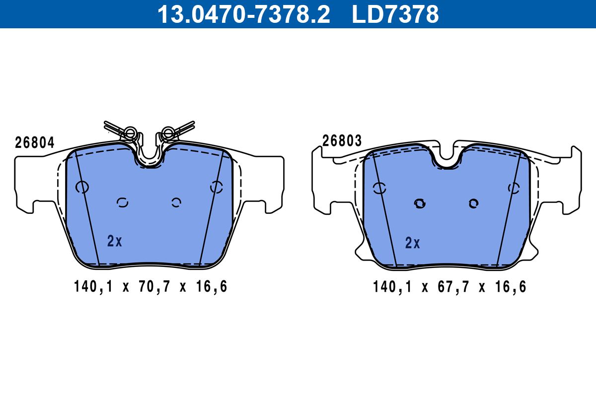 ATE 13.0470-7378.2 - Bremsbelagsatz, Scheibenbremse