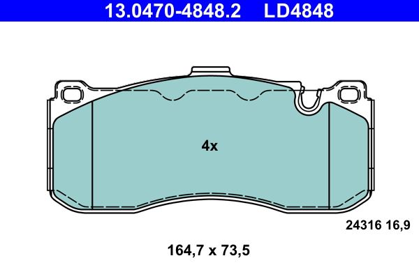ATE 13.0470-4848.2 - Bremsbelagsatz, Scheibenbremse