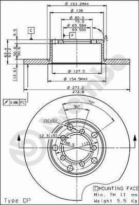BREMBO 08.1511.10 - Bremsscheibe