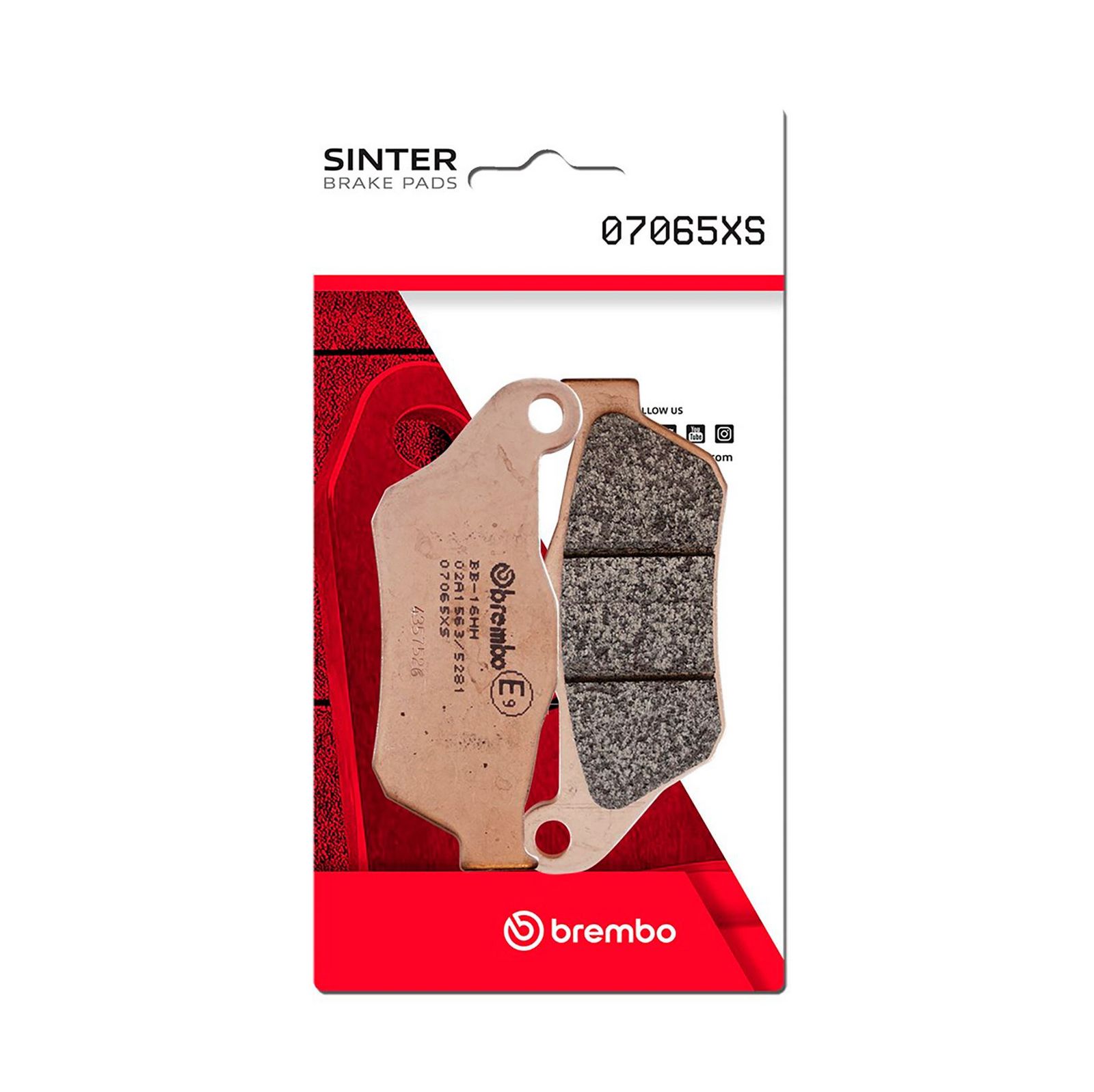 BREMBO 07065XS - Bremsbelagsatz, Scheibenbremse