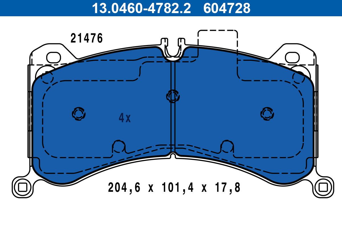 ATE 13.0460-4728.2 - Bremsbelagsatz, Scheibenbremse