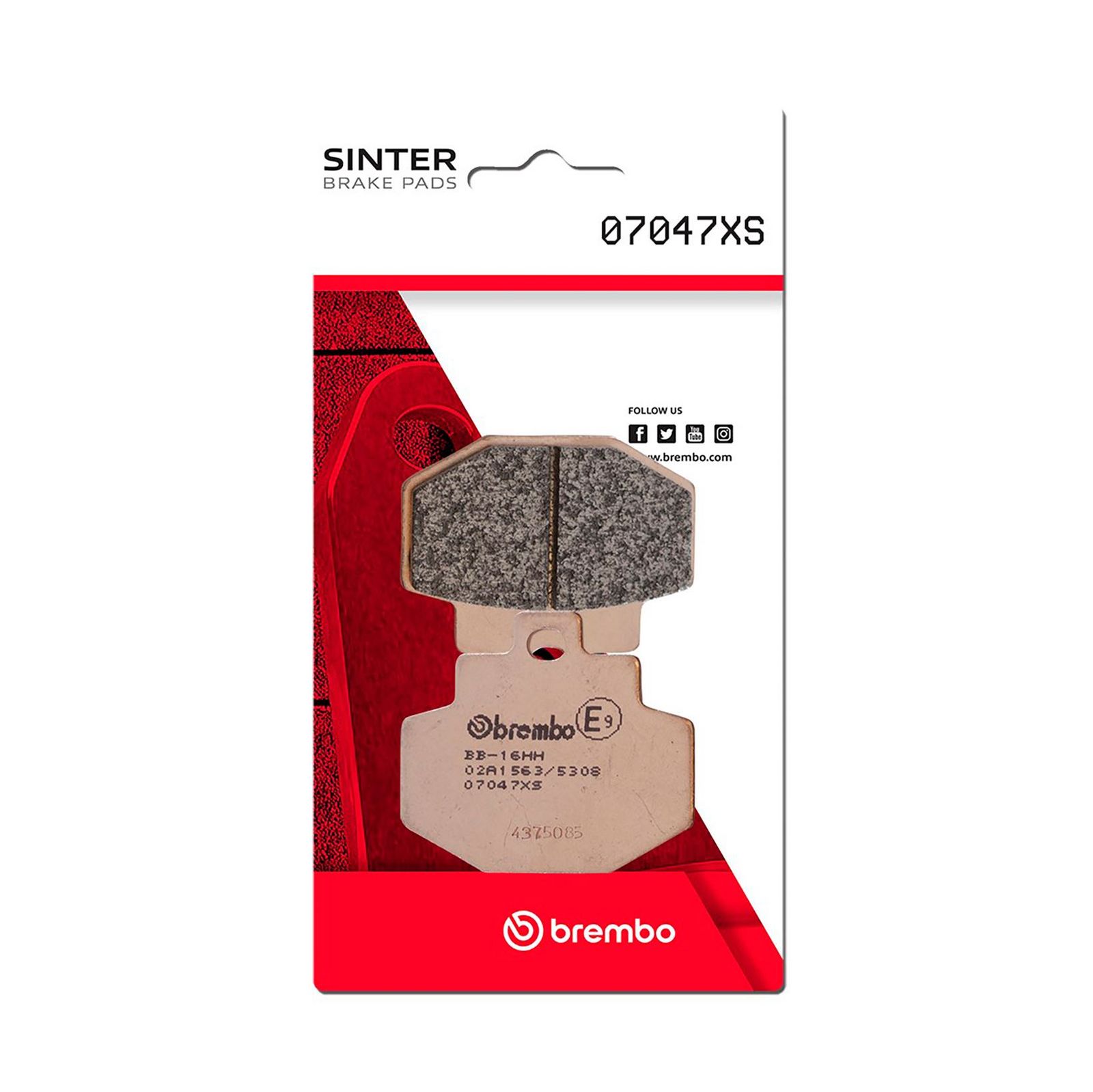 BREMBO 07047XS - Bremsbelagsatz, Scheibenbremse