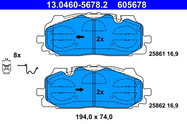 ATE 13.0460-5678.2 - Bremsbelagsatz, Scheibenbremse