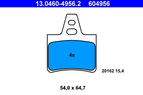 ATE 13.0460-4956.2 - Bremsbelagsatz, Scheibenbremse