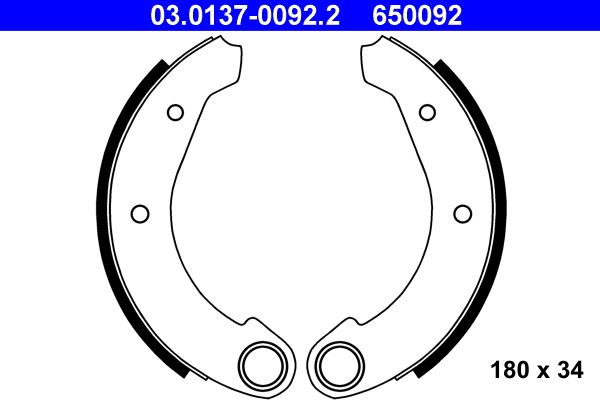 ATE 03.0137-0092.2 - Bremsbackensatz
