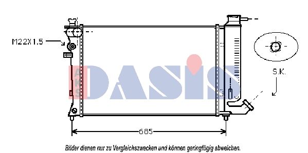 AKS DASIS 060730N - Kühler, Motorkühlung