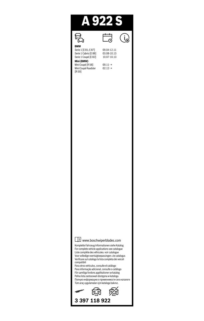 BOSCH 3 397 118 922 - Wischblatt