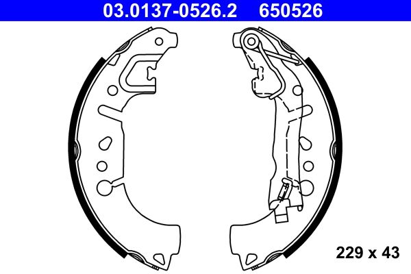 ATE 03.0137-0526.2 - Bremsbackensatz