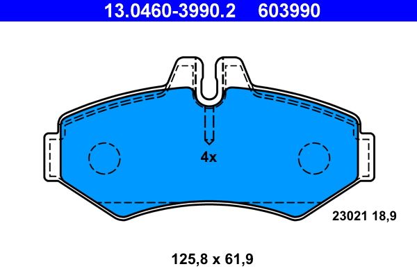 ATE 13.0460-3990.2 - Bremsbelagsatz, Scheibenbremse