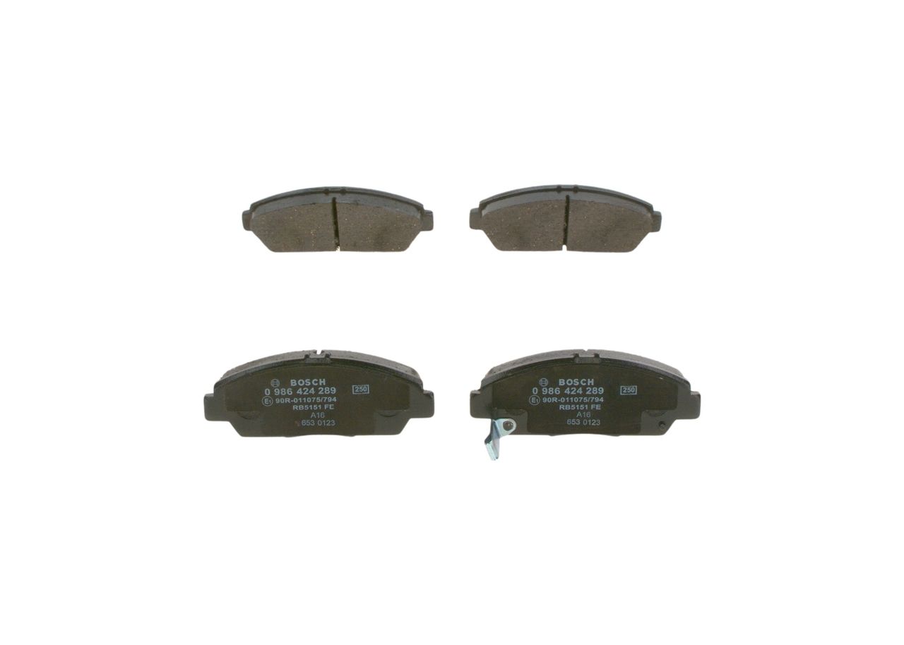BOSCH 0 986 424 289 - Bremsbelagsatz, Scheibenbremse