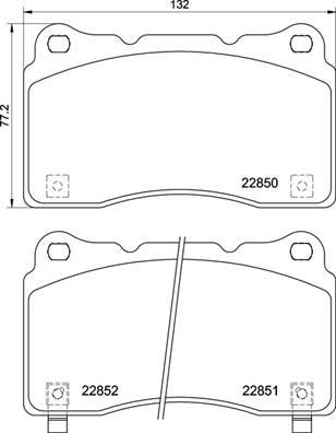 BREMBO P 28 099 - Bremsbelagsatz, Scheibenbremse