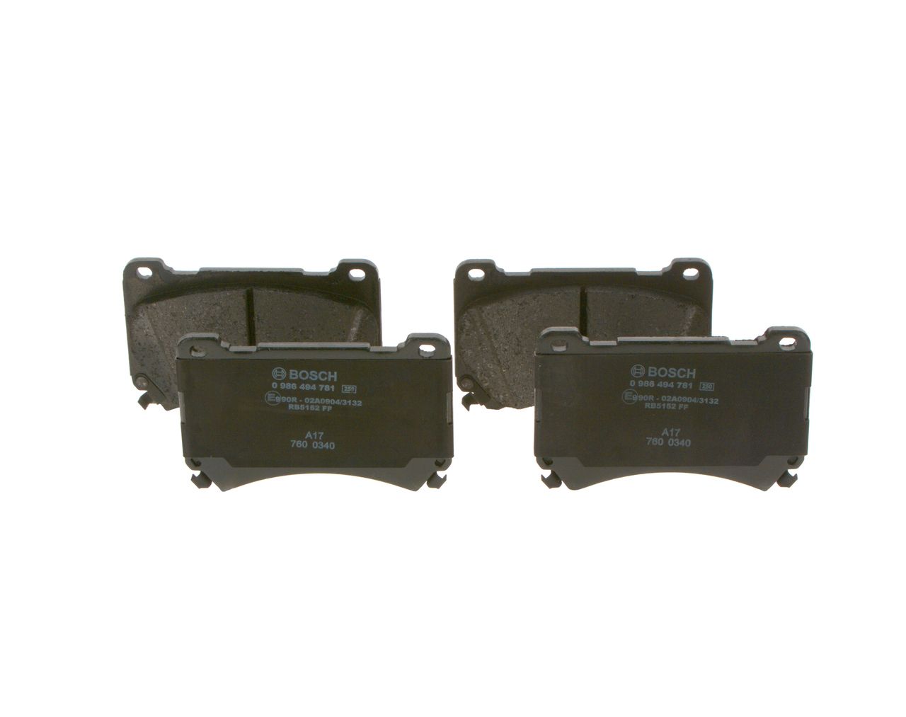 BOSCH 0 986 494 781 - Bremsbelagsatz, Scheibenbremse