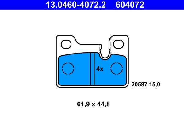 ATE 13.0460-4072.2 - Bremsbelagsatz, Scheibenbremse