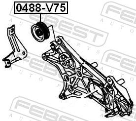 FEBEST 0488-V75 - Umlenk-/Führungsrolle, Keilrippenriemen
