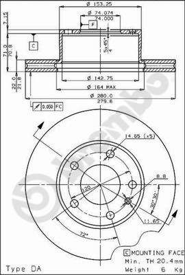 BREMBO 09.3949.10 - Bremsscheibe
