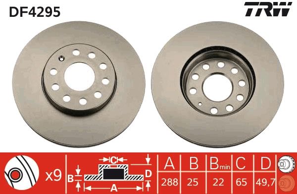 TRW DF4295 - Bremsscheibe