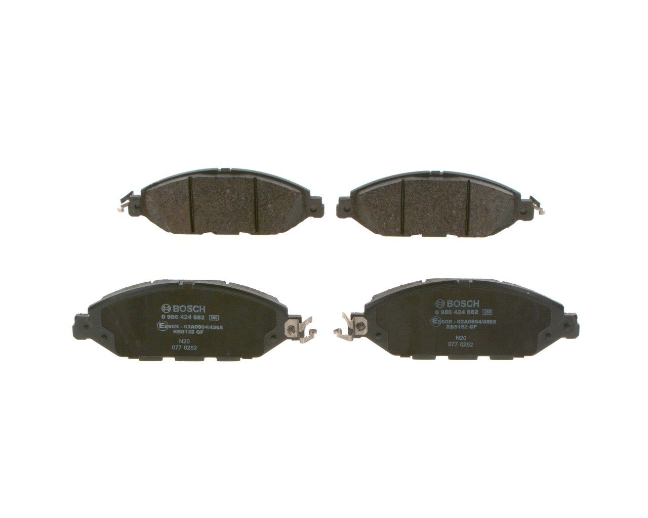 BOSCH 0 986 424 682 - Bremsbelagsatz, Scheibenbremse