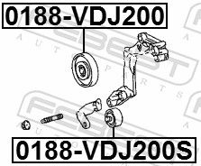 FEBEST 0188-VDJ200S - Umlenk-/Führungsrolle, Keilrippenriemen