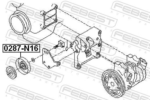FEBEST 0287-N16 - Spannrolle, Keilrippenriemen