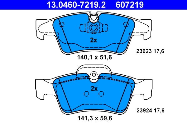 ATE 13.0460-7219.2 - Bremsbelagsatz, Scheibenbremse