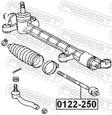 FEBEST 0122-250 - Axialgelenk, Spurstange