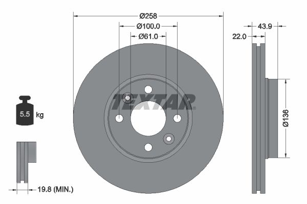 TEXTAR 92241503 - Bremsscheibe