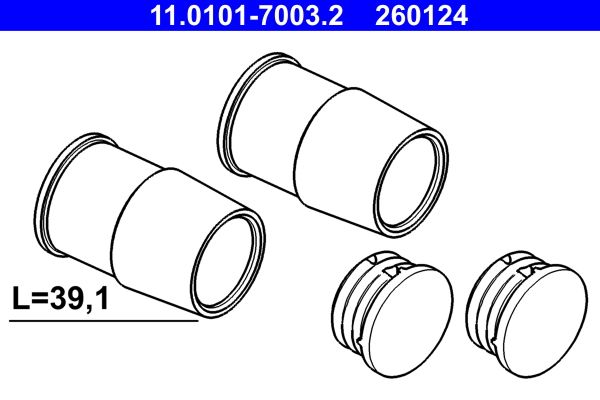 ATE 11.0101-7003.2 - Führungshülsensatz, Bremssattel