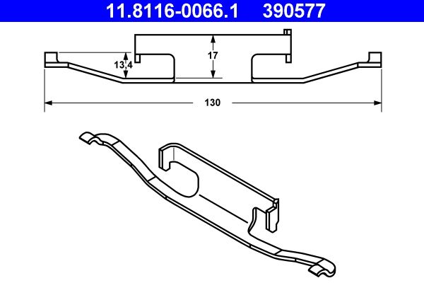 ATE 11.8116-0066.1 - Feder, Bremssattel