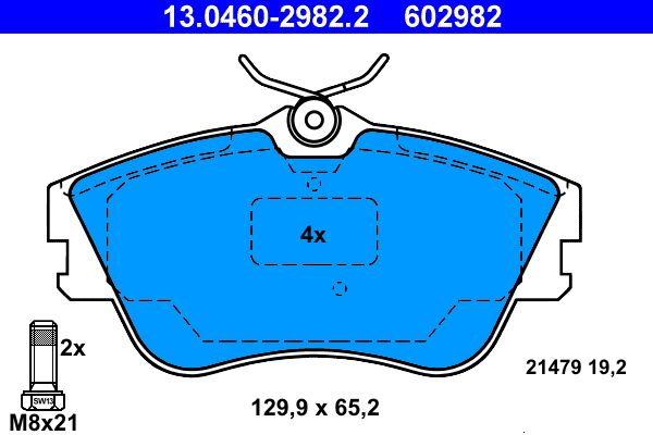 ATE 13.0460-2982.2 - Bremsbelagsatz, Scheibenbremse