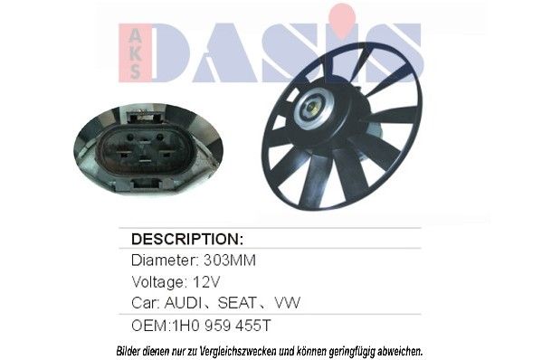 AKS DASIS 048550N - Lüfter, Motorkühlung