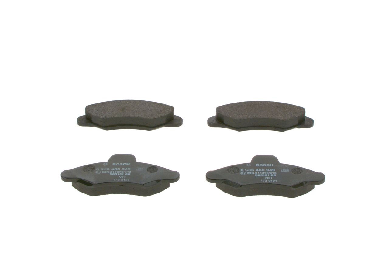 BOSCH 0 986 460 949 - Bremsbelagsatz, Scheibenbremse
