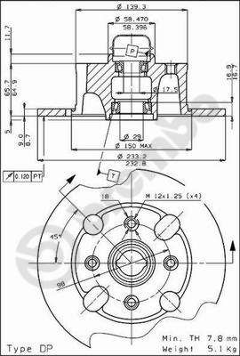 BREMBO 08.2163.20 - Bremsscheibe