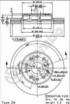 BREMBO 09.9178.10 - Bremsscheibe