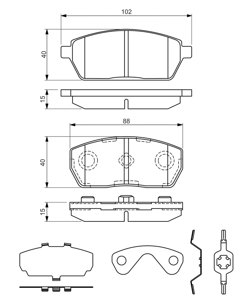 BOSCH 0 986 494 312 - Bremsbelagsatz, Scheibenbremse